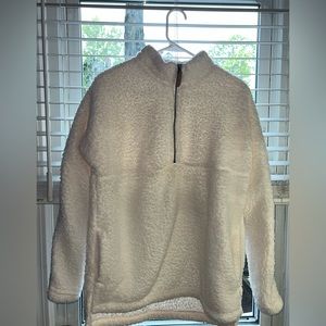 Fluffy quarter sip sweater